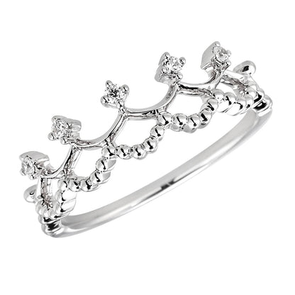 18K White gold Diamond Crown Fashion High quality  Rings