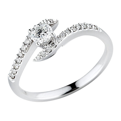 18K White Gold Diamond Engagement mounting Ring For Girl