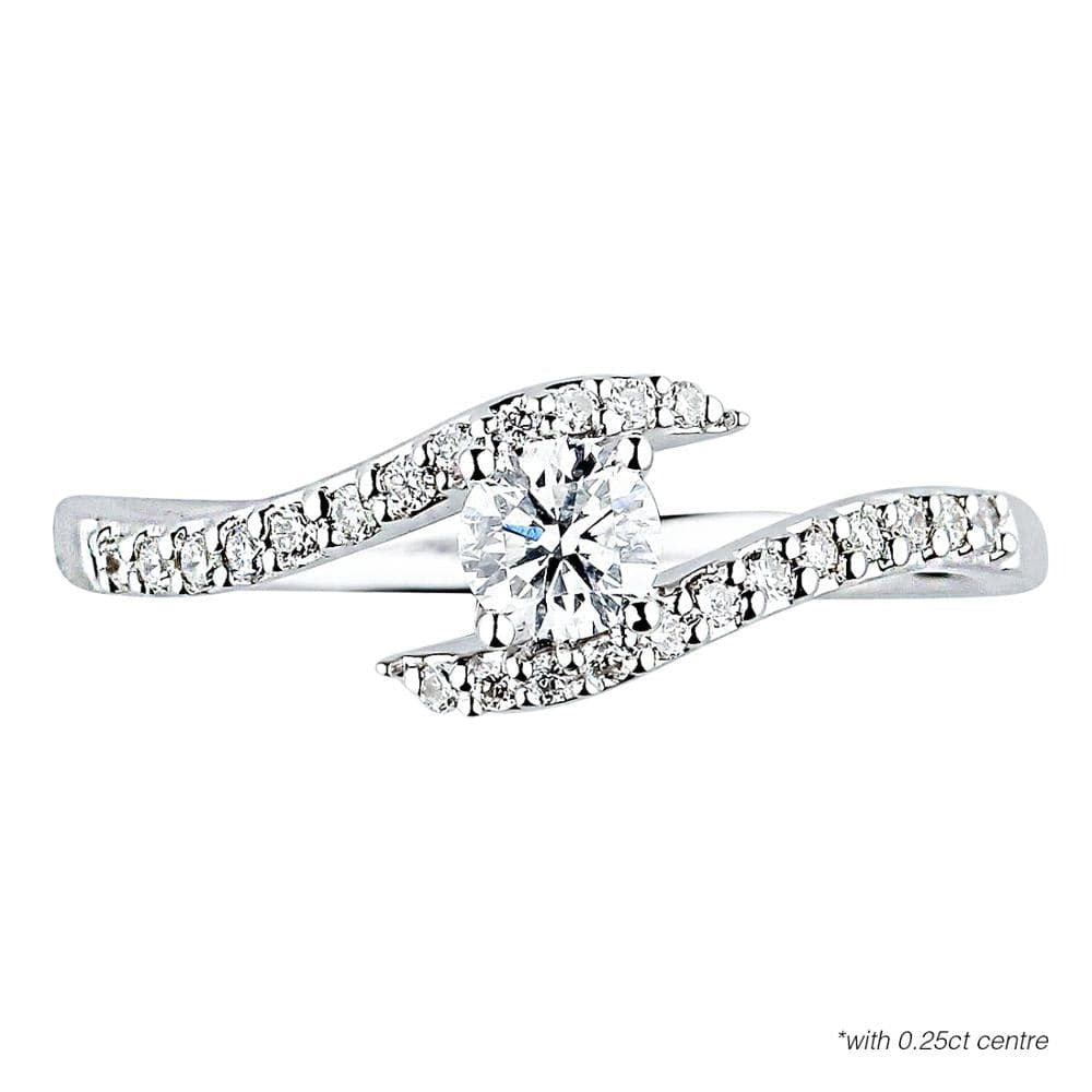 18K White Gold Diamond Engagement mounting Ring For Girl