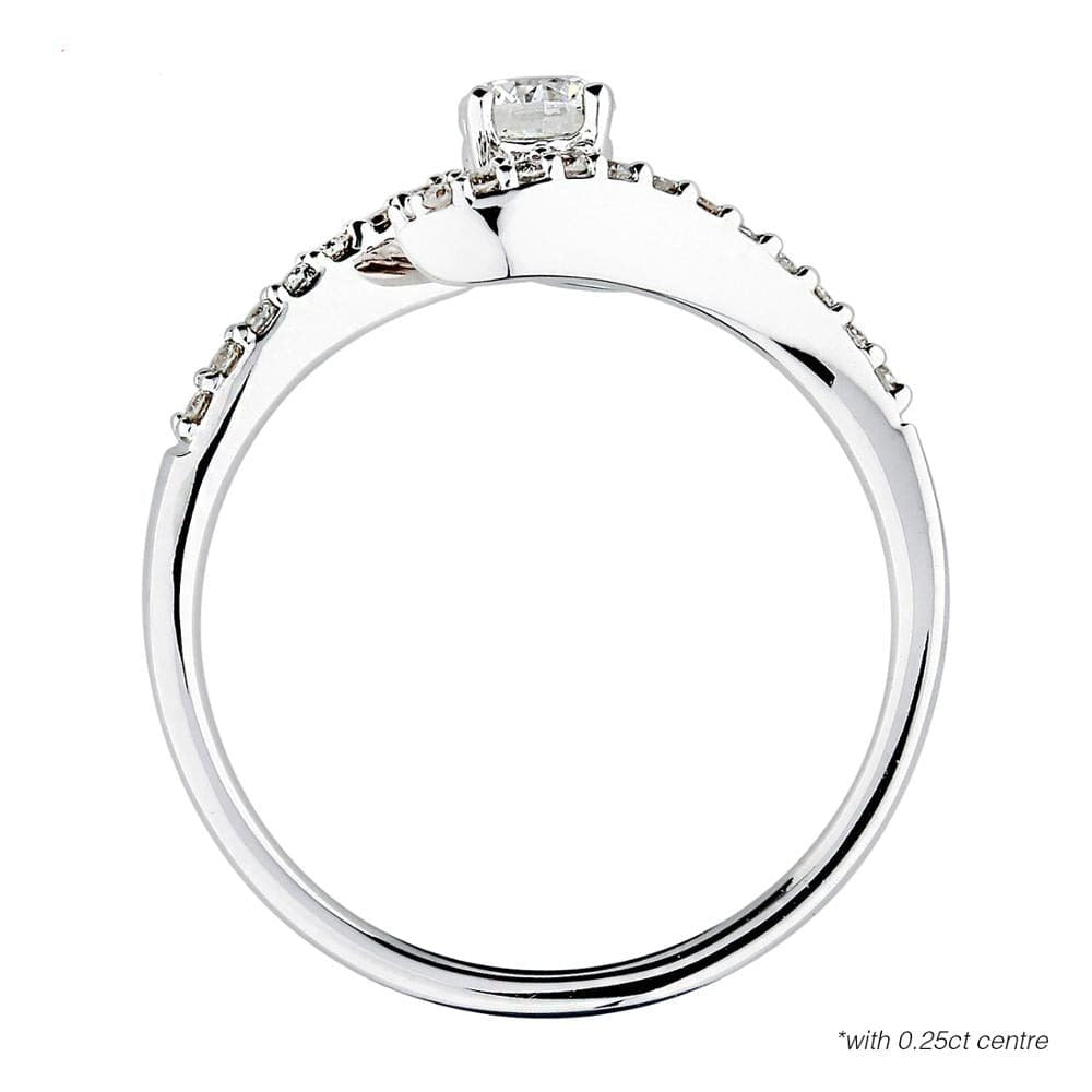 18K White Gold Diamond Engagement mounting Ring For Girl