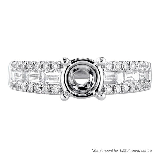 18K witgouden verlovingsring met diamanten voor dames