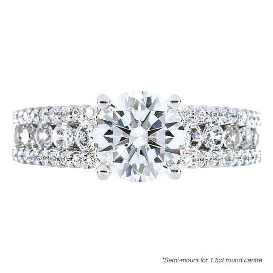 8K White Gold Diamond Engagement Mounting Rings
