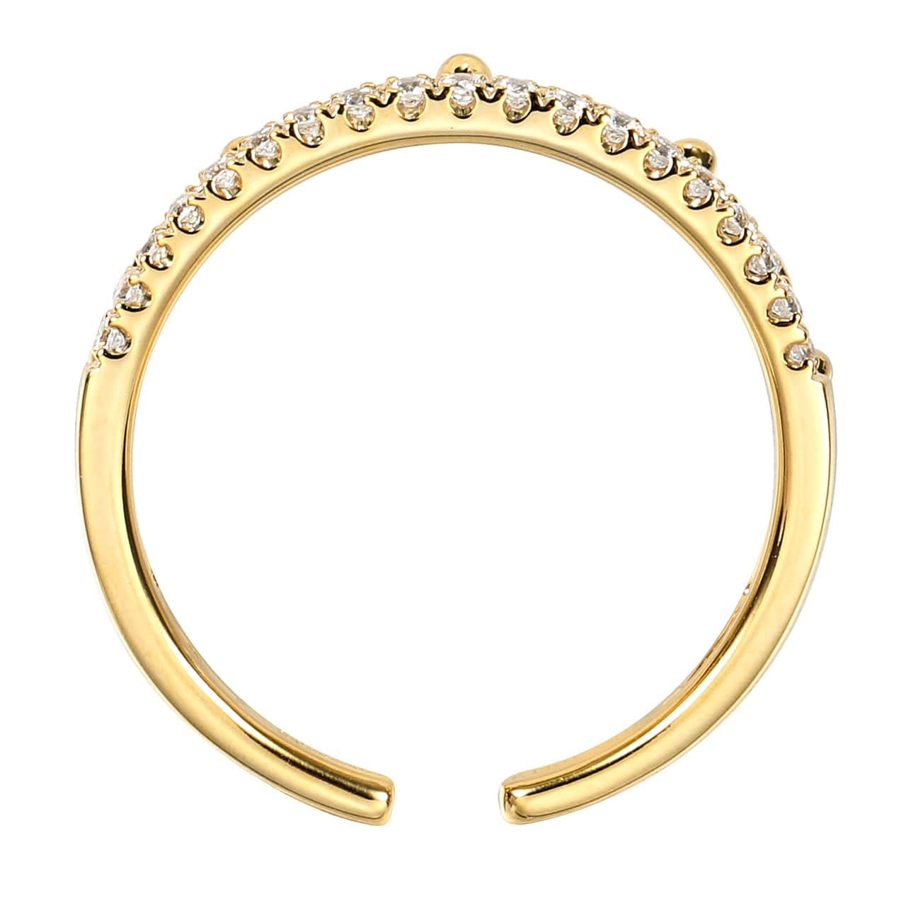 18K Yellow Durable gold Diamond designed Crown Fashion Rings For Women