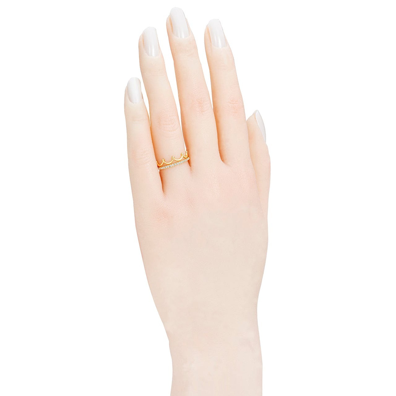 18K Yellow Durable gold Diamond designed Crown Fashion Rings For Women