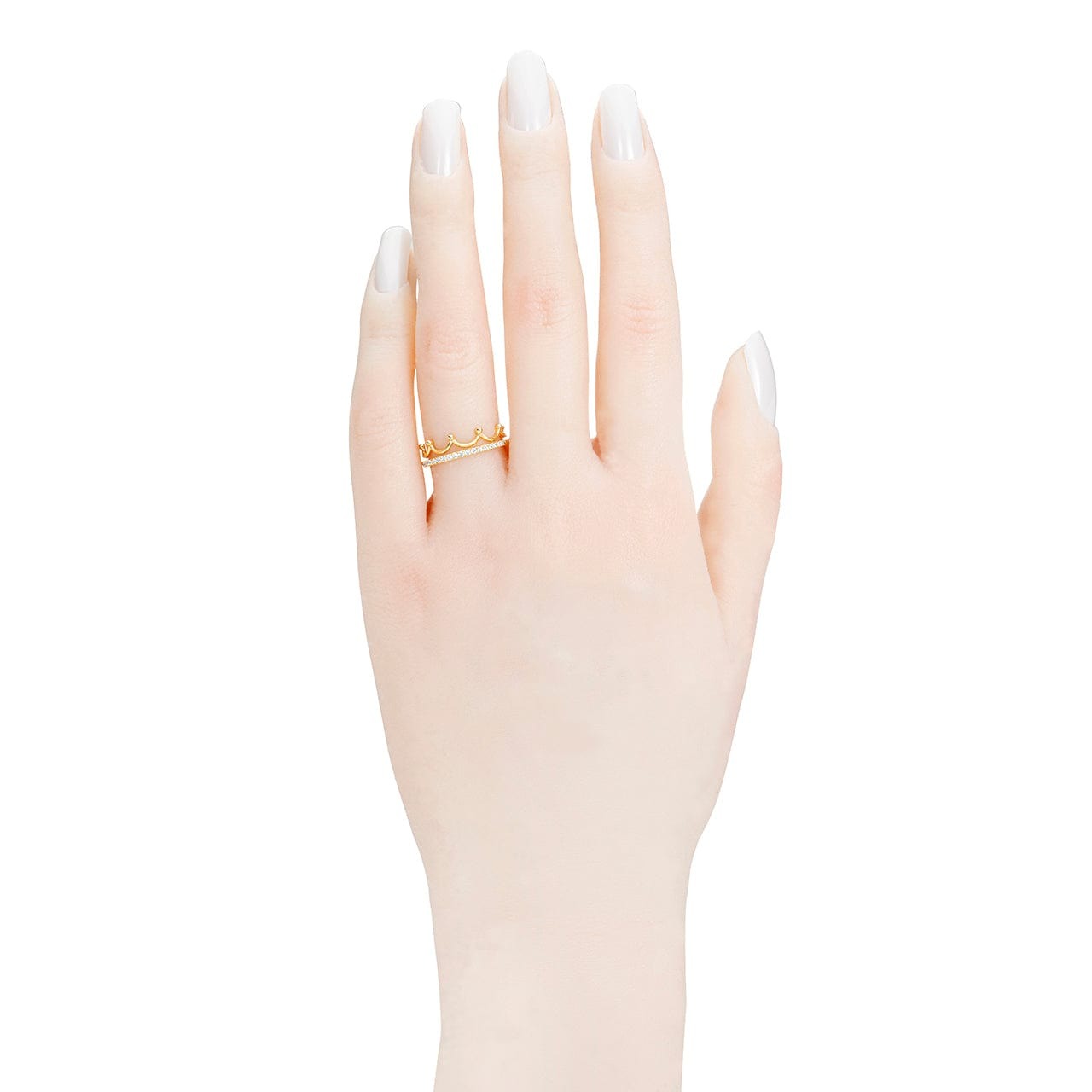18K Yellow Durable gold Diamond designed Crown Fashion Rings For Women