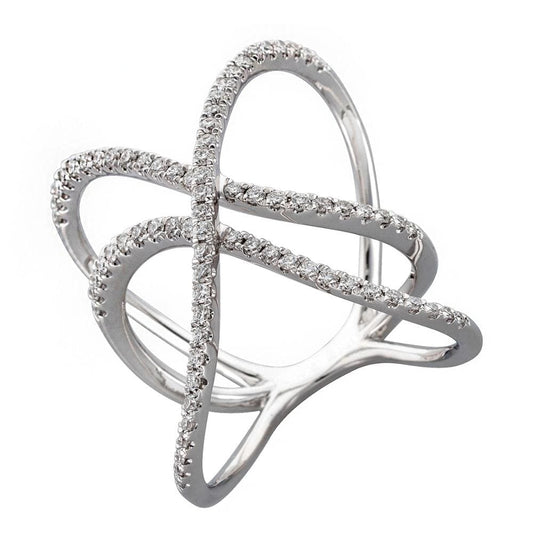 Elegant  18K Gold Diamond Anniversary Ring For Girlfriend