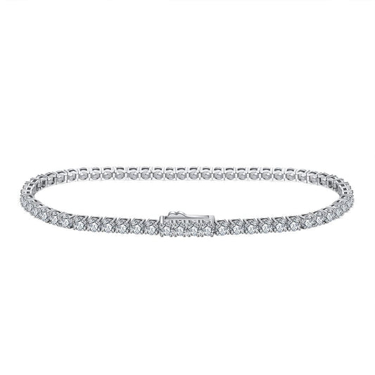 6.5inch(16.5cm) / SB128 2mmCZ 925 Sterling Silver - 2MM 3MM 4MM Cubic Zirconia -  Tennis Bracelet for Women