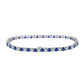 6.5inch(16.5cm) / SB137 3mmCZ 925 Sterling Silver - Round Diamond - Multi Colors Cubic Zirconia Tennis Bracelet Gift