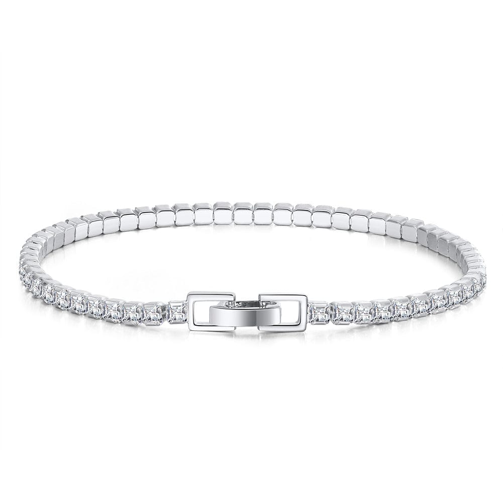 6.5inches / SB114 Cubic Zirconia Iced Out  Tennis Bracelet -   J-3.0mm CZ Chain