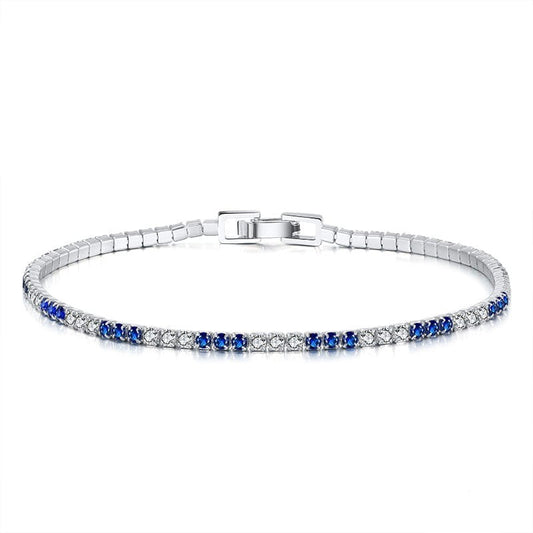 6.5inches / SB117 925 Sterling Silver Chain -  2.0mm Cubic Zirconia Tennis Bracelet
