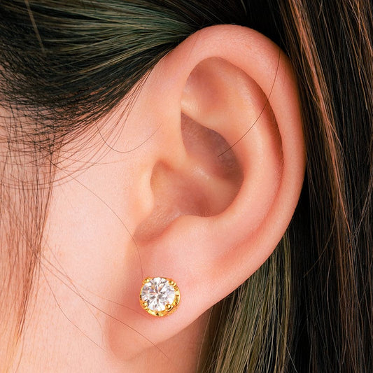 925 Sterling Silver Hiphop Jewlery - VVS Moissanite Diamond Stud Earrings