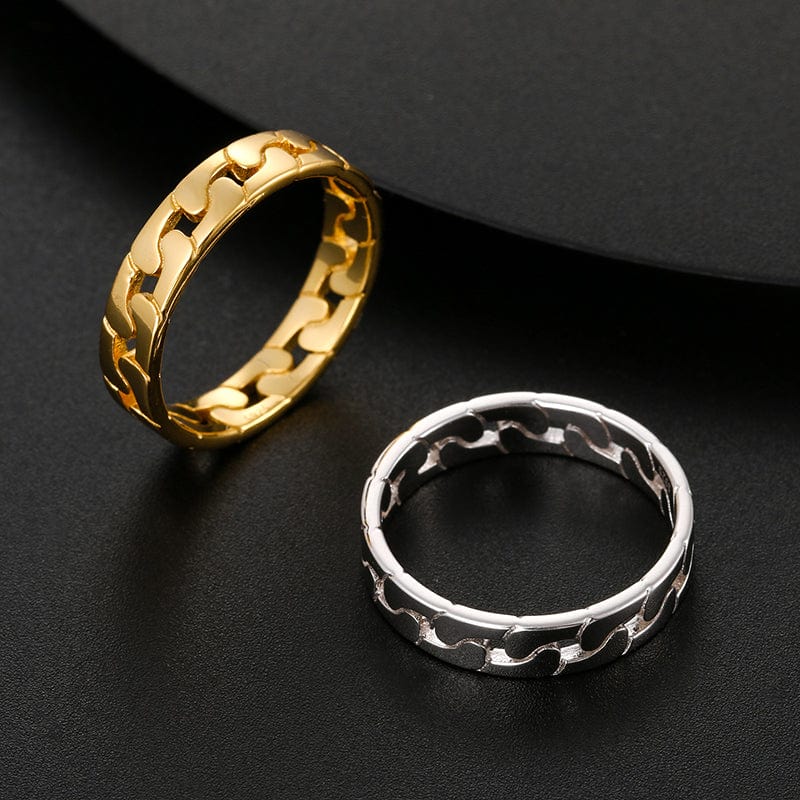 925 Sterling Silver  Hip Hop  Cuban Link Ring