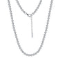 925 Sterling Silver Italian Necklace -  Cubic Zirconia Bezel-Set Tennis Bracelet