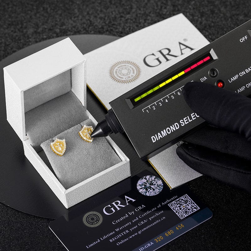 moissanite stud earrings gold