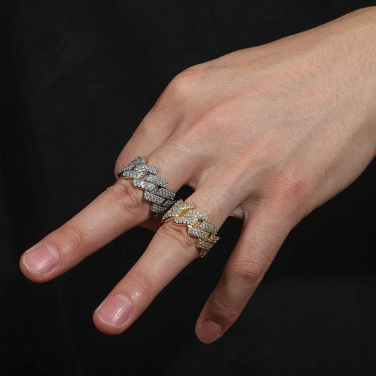 925 Sterling Silver Silver  Rings - VVS Moissanite Diamond Hiphop Jewelry
