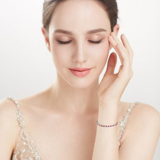 925 Sterling Zilver - Ronde Diamant - Cubic Zirconia Armband