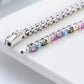 925 Sterling Silver - Round Diamond - Multi Colors Cubic Zirconia Tennis Bracelet Gift