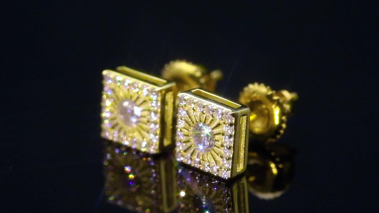 moissanite stud earrings gold