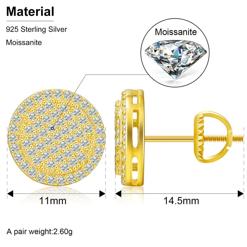 moissanite stud earrings gold