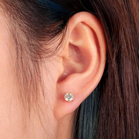 925 Sterling Silver Jewlery Hiphop,  0.5ct VVS Moissanite Diamond Studs Earrings