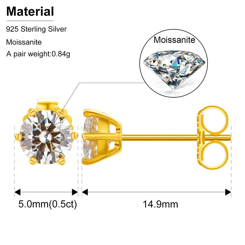 moissanite diamond stud earrings