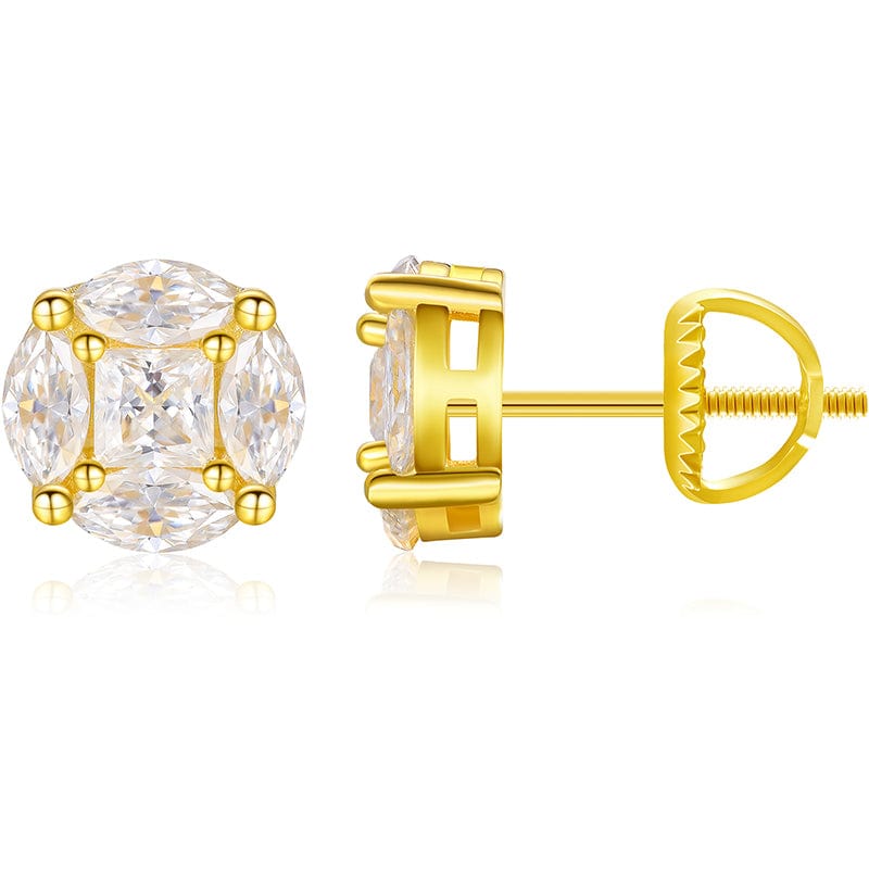 moissanite stud earrings gold