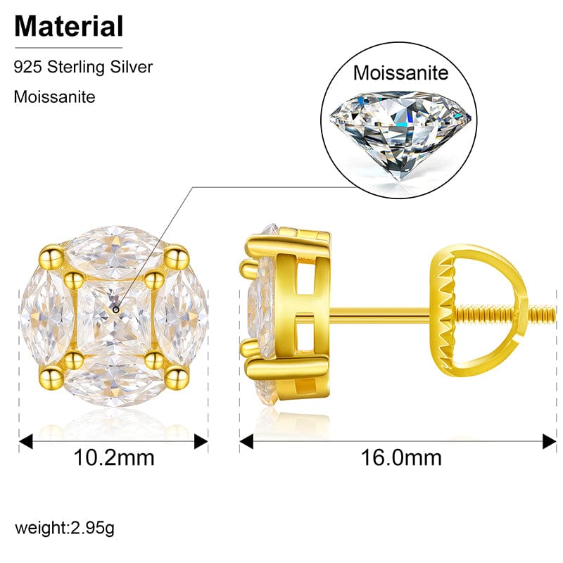 moissanite diamond studs earrings