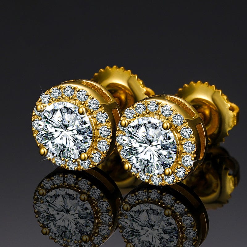 moissanite stud earrings gold