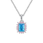 Blue / 18inches Elegant 925 Sterling Silver  Jewelry  - Big Stone Pendant Necklace