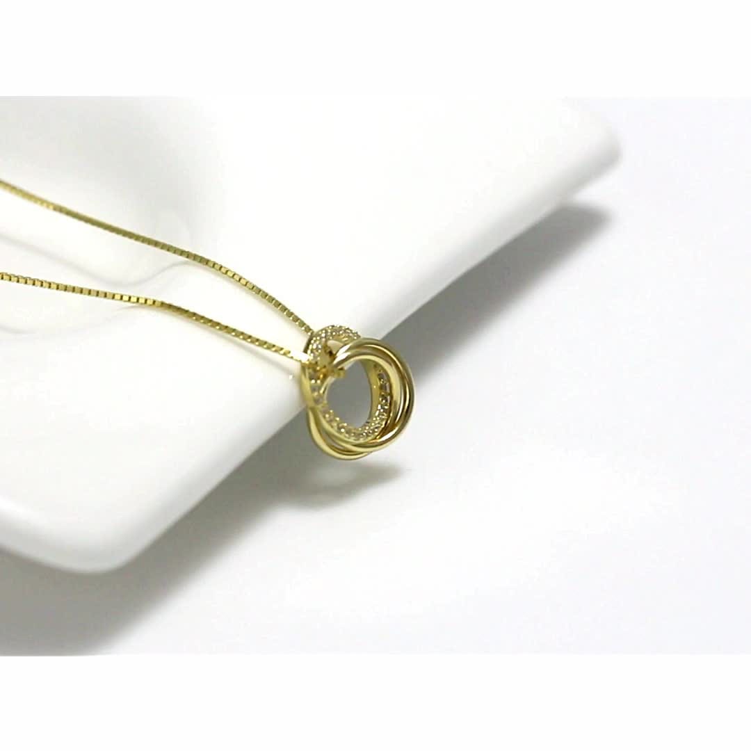Circle  925 Sterling Silver Necklace - 18K Gold Jewelry
