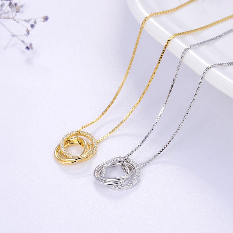 Circle  925 Sterling Silver Necklace - 18K Gold Jewelry