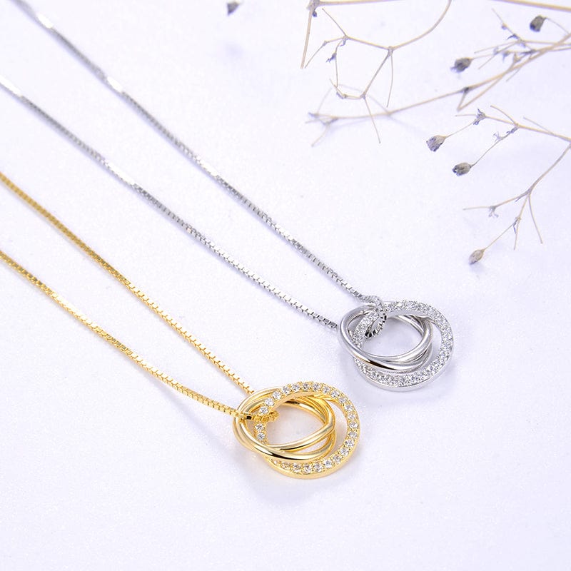 Circle  925 Sterling Silver Necklace - 18K Gold Jewelry