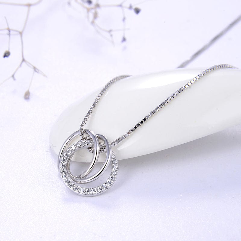 Circle  925 Sterling Silver Necklace - 18K Gold Jewelry