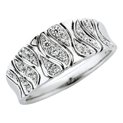 Classic 18K 750 White Gold Real Diamond Ring For Ladies