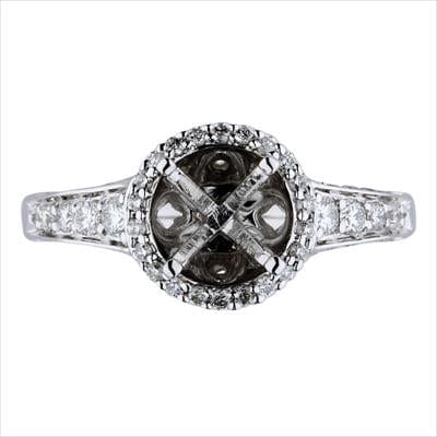 18K witgouden verlovingsring met diamanten
