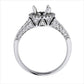 Color 0 / Ring Size 0 18K 750 White Gold Diamond Engagement Halo Mounting Ring