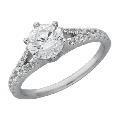 Color 0 / Ring Size 0 18K White Gold Anniversary Mounting Ring For Female