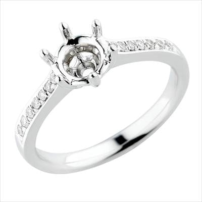 Color 0 / Ring Size 0 18K White Gold Anniversary Mounting Ring For Female