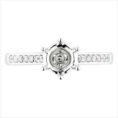 18K White Gold Anniversary Mounting Ring For Female
