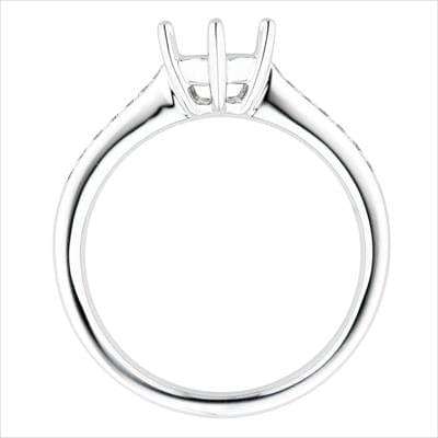 Color 0 / Ring Size 0 18K White Gold Anniversary Mounting Ring For Female
