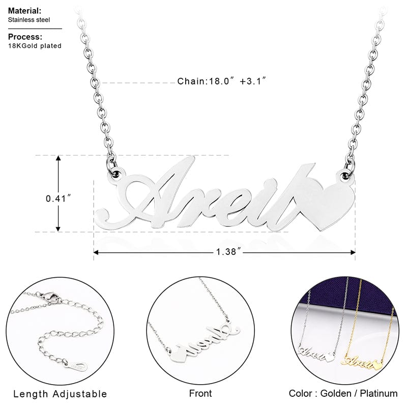 Drop Shipping 14K 18K Gold Plated Stainless Steel Letter Pendant With Cuban Link Chain