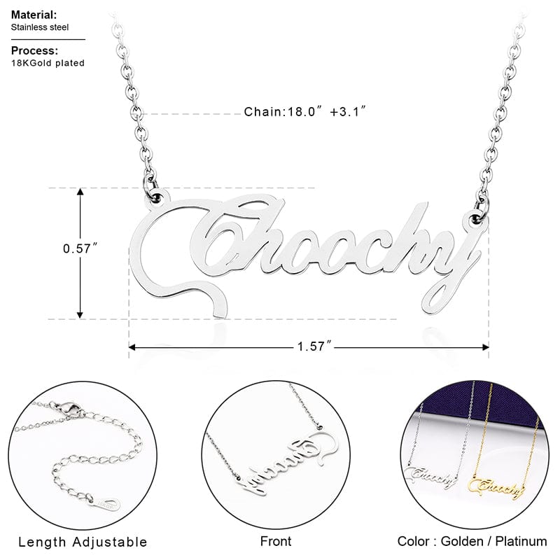 Drop Shipping Custom Gold Plated Stainless Steel Letter Pendant Lovers Sweethearts Gift With Cuban Link Chain