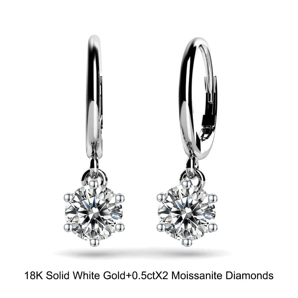 moissanite stud gold earrings