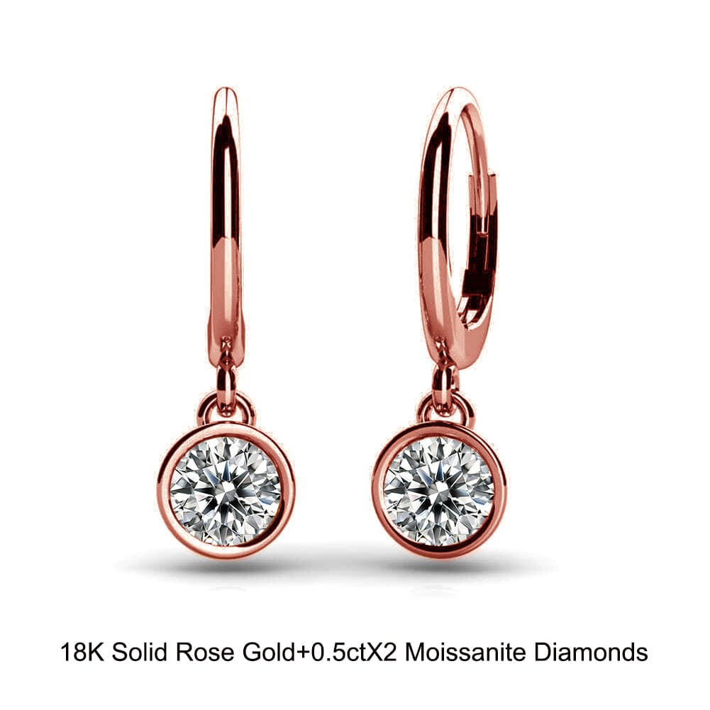 Pear Shaped Rose Gold Diamond Pave Halo Women's Earrings