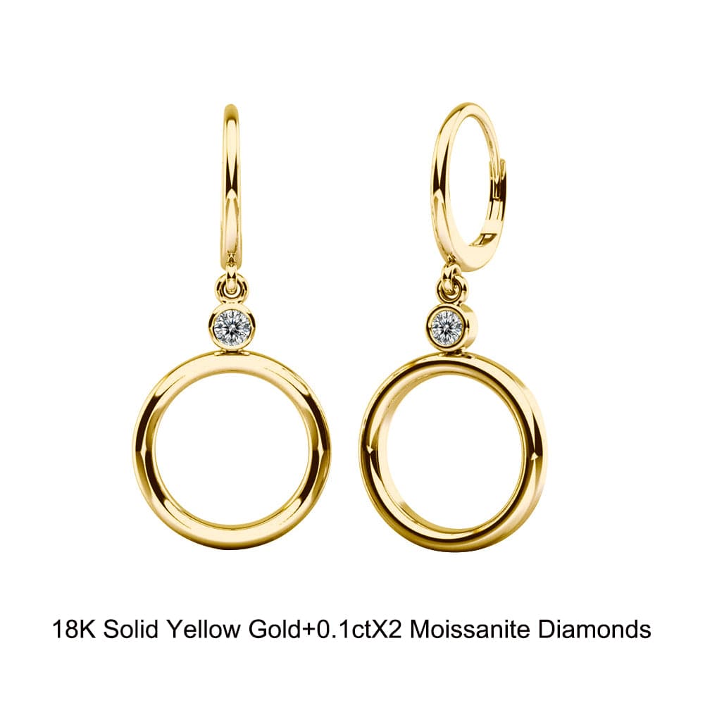 18K solid gold studs earrings