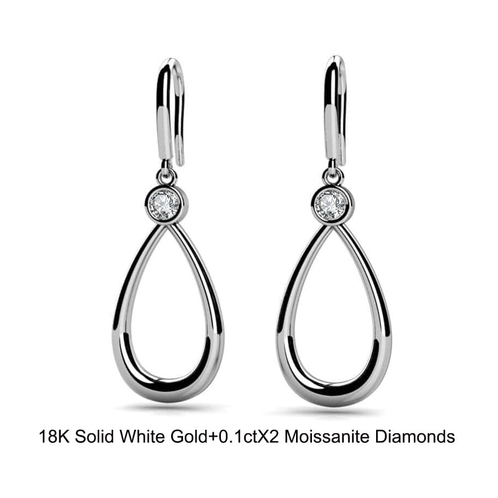 Smyoue White Gold Plated 0.5/1CT Moissanite Drop Earring for Women