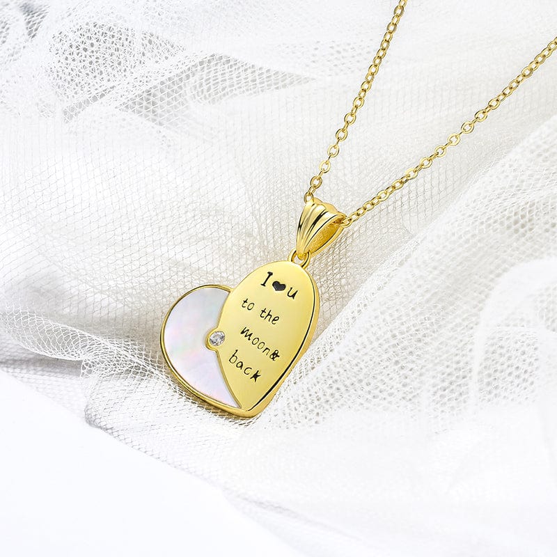 Engraved Heart Pendants - 925 Sterling Silver Gold Necklaces