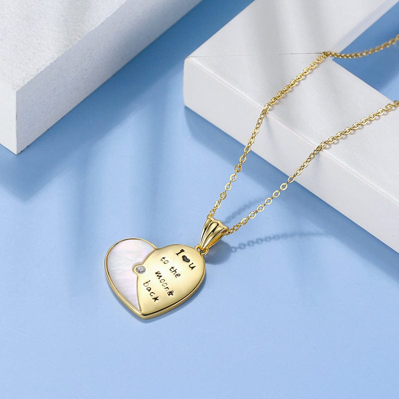 Engraved Heart Pendants - 925 Sterling Silver Gold Necklaces