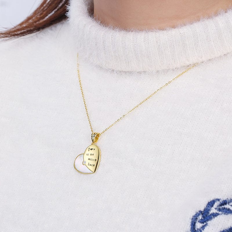 Engraved Heart Pendants - 925 Sterling Silver Gold Necklaces