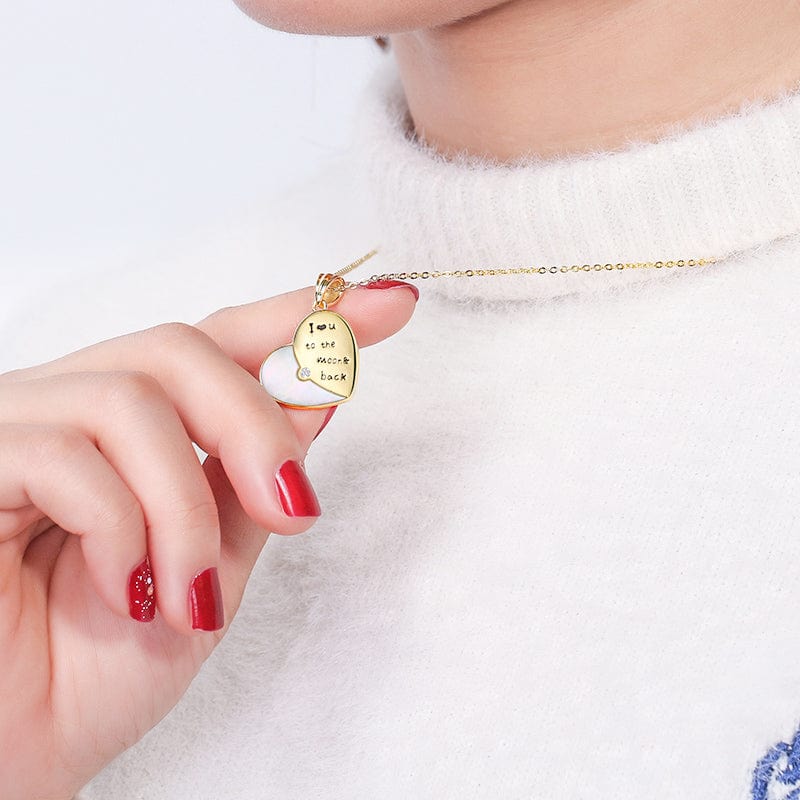 Engraved Heart Pendants - 925 Sterling Silver Gold Necklaces